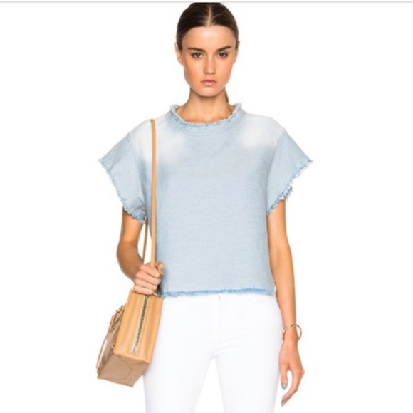 IRO Frayed Edge Denim Top - Picture 5 of 6